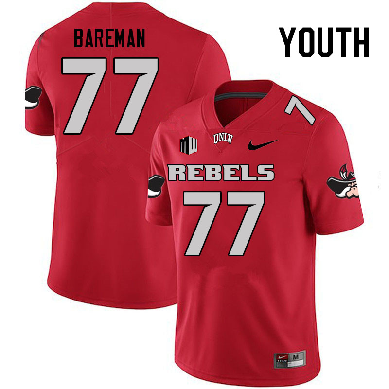 Youth #77 Michael Bareman UNLV Rebels College Football Jerseys Stitched Sale-Scarlet